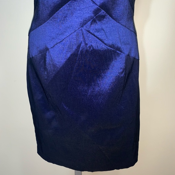 Ruffle Halter neck purple-blue mini dress - Picture 6 of 7